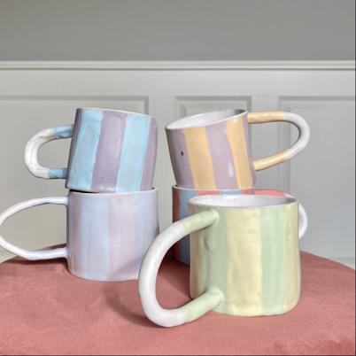 The Clay Play Keramik Krus Pastel Stripe No. 3